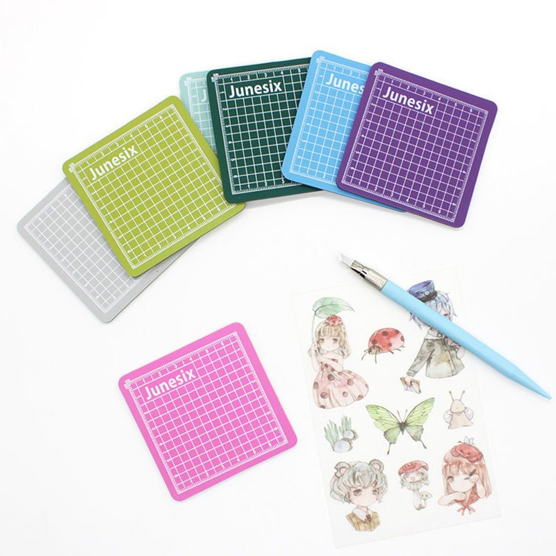 1pcs 8X8cm Mini Cutting Mat PVC Material Portable Writing Pads Sewing Machine Tools 7 colors optional