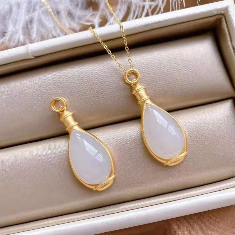 Silver Inlaid Natural An White Jade Vase Pendant Necklace Chinese Style Retro Minority Design Charm Women's Jewelry Chains
Silver Inlaid Natural An White Jade Vase Pendant Necklace Chinese Style Retro Minority Design Charm Women's Jewelry Chains