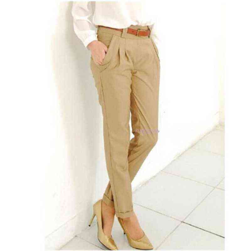 Fashion Spring Summer Autumn Women Pants High Waist Casual Ladies Elegant Silm Plus Size 211115