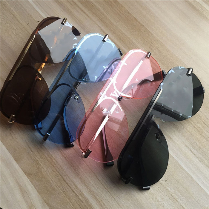 Men's Women's Glasses Stylish Rimless Sunglasses Uv Protection Coated Lenses Ca…