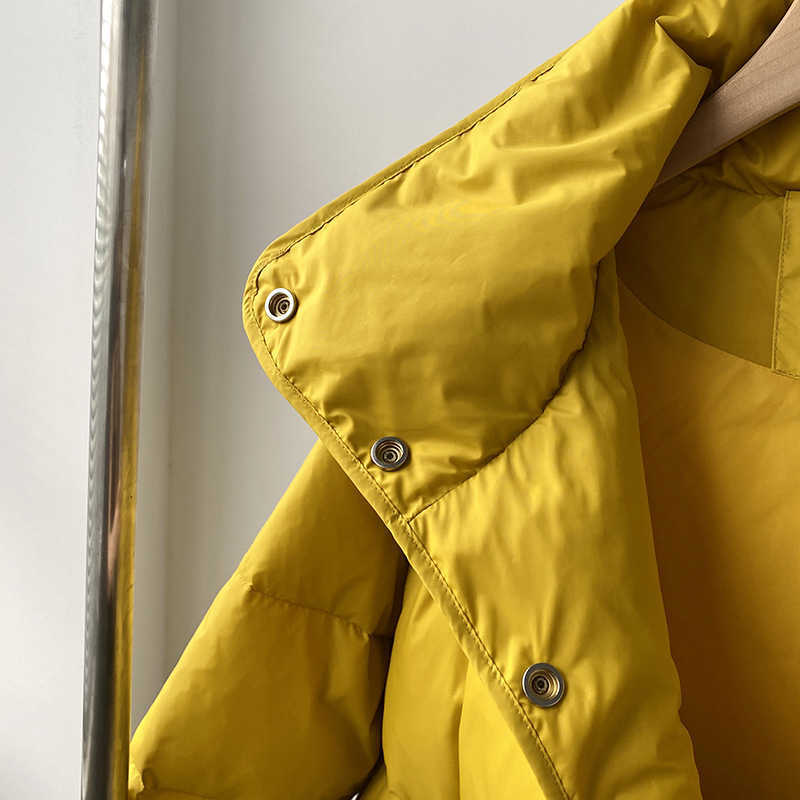 Winter Warm Coat Korean Loose Casual 90% White Duck Down Jacket Women's Long Sleeve Thick 211018