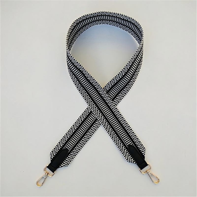 Colored Women Leather Belt Bag Accessories Rainbow Fabric Adjustable Bags Strap Handbag Nylon Shoulder Handles