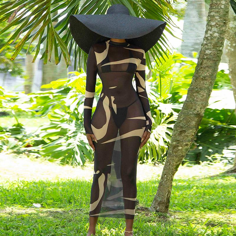 Casual Dresses 2021 Print Long Sleeves O-Neck See Through Bodycon Maxi Dress Summer Women Fashion Streetwear Outfits Robe, Green
Casual Dresses 2021 Print Long Sleeves O-Neck See Through Bodycon Maxi Dress Summer Women Fashion Streetwear Outfits Robe, Green