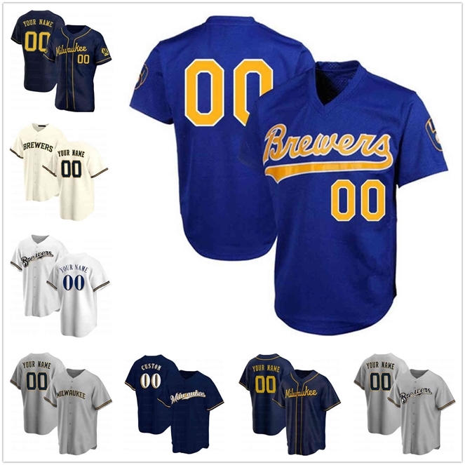 GoodDaniel Vogelbach Milwaukee 22 Christian Yelich Baseball Jerseys TRAVIS SHAW Robin Yount Brewers Keston Hiura Max Mathias Urias