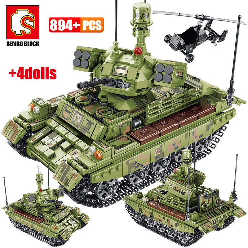 SEMBO Military Panzer Tank Model Building Blocks Technic WW2 Helicopter City Truck Soldier Figures Bricks Toys For Boys 1008
SEMBO Military Panzer Tank Model Building Blocks Technic WW2 Helicopter City Truck Soldier Figures Bricks Toys For Boys 1008