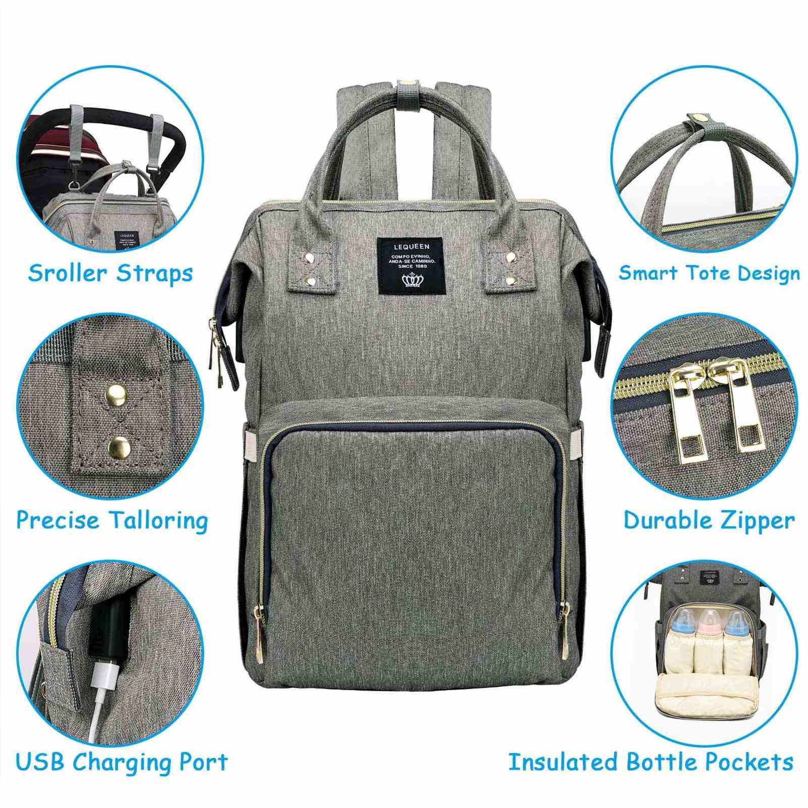 Diaper Bags Large Capacity Diaper Bag Backpack Waterproof Maternity Bag Baby Diaper Bags With USB Interface Mummy Travel Bag For Stroller H1110 H25021