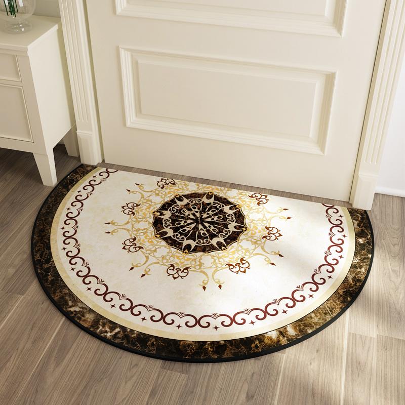 Entrance Doormat European Style Non-Slip Door Floor Mat For Indoor Half Round Home Welcome Bathroom Carpet Kitchen Area Rugs Carpets