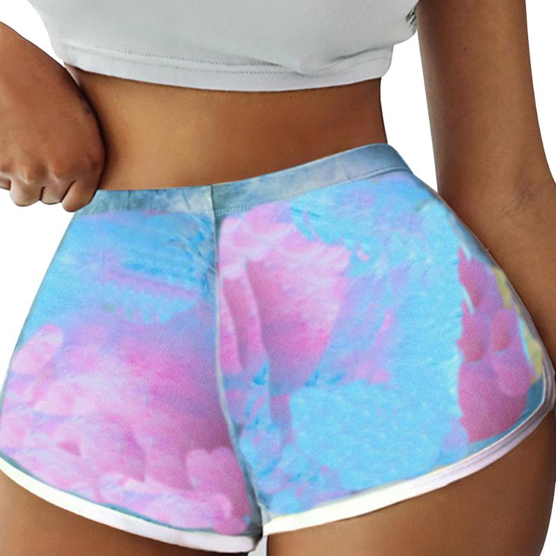 Sexy Womens Tie Dye Printed Shorts Skinny Ladies High Waist Trousers Female Club Clothes Short Femme Women's