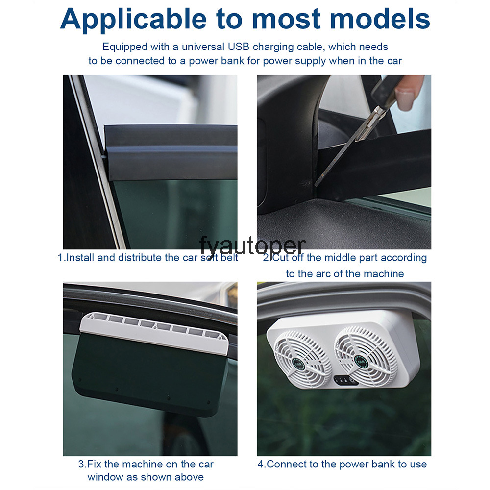 Solar Car Ventilator Exhaust Fan Universal Radiator USB Vehicle Window Windshield Cooling Air Purifiers Eliminate Smell