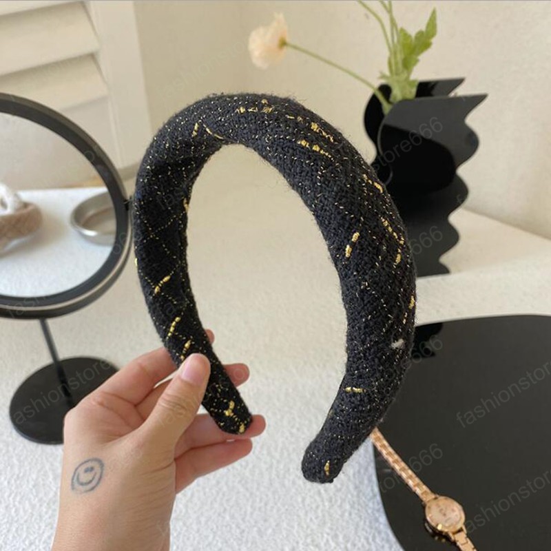 Vintage Women's Headwear Sponge Wide-brimmed Headband Cotton&Linen Hairband Adult Hair Accessories Autumn