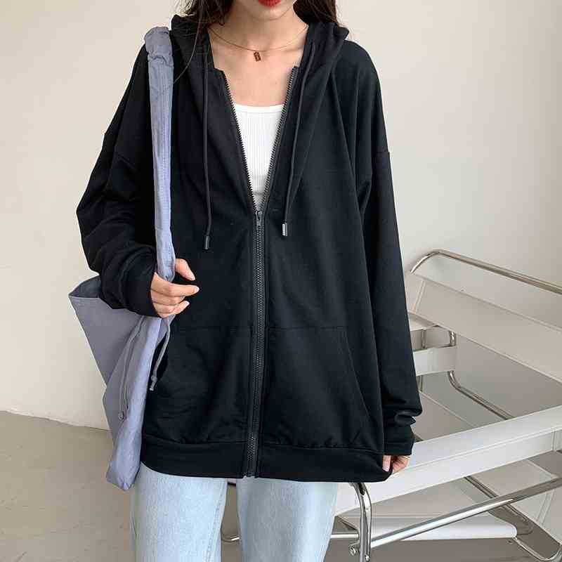 Harajuku Korean version Losse Dunne Long Mouths Protection Hooded Zone Jas Retro Student Girl Top Women Hoodie Rits Sweatshirt, Black
Harajuku Korean version Losse Dunne Long Mouths Protection Hooded Zone Jas Retro Student Girl Top Women Hoodie Rits Sweatshirt, Black