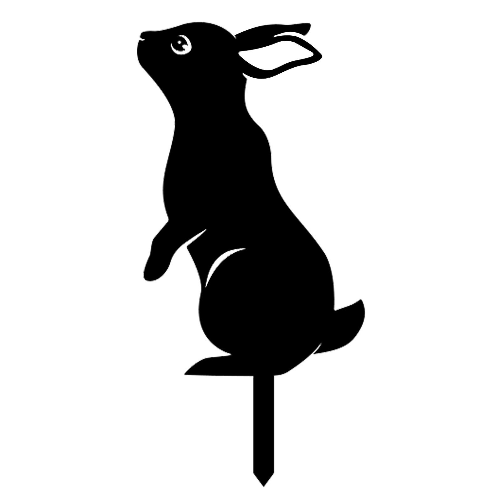 Beautiful outdoor art rabbit and squirrel metal statue peg figure insertion into the yard decoration this mansion black lawn decoration