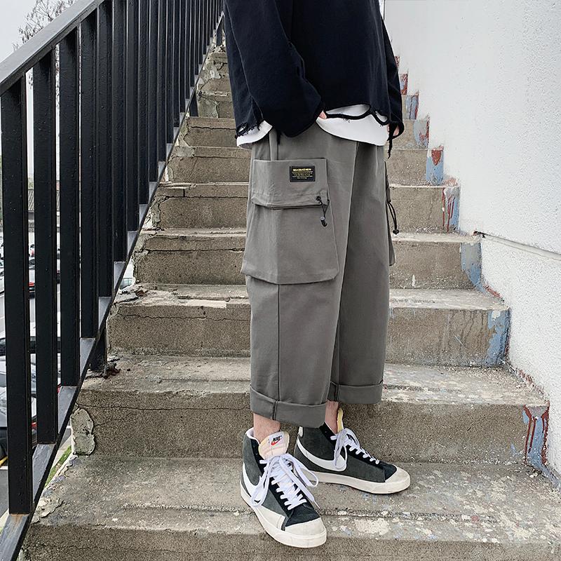 Men Hip Hop Harem Slim Workout Work Pencil Pants Male Casual Loose Cargo Jogging Sweatpants Black Grey Trousers Fashion Men's