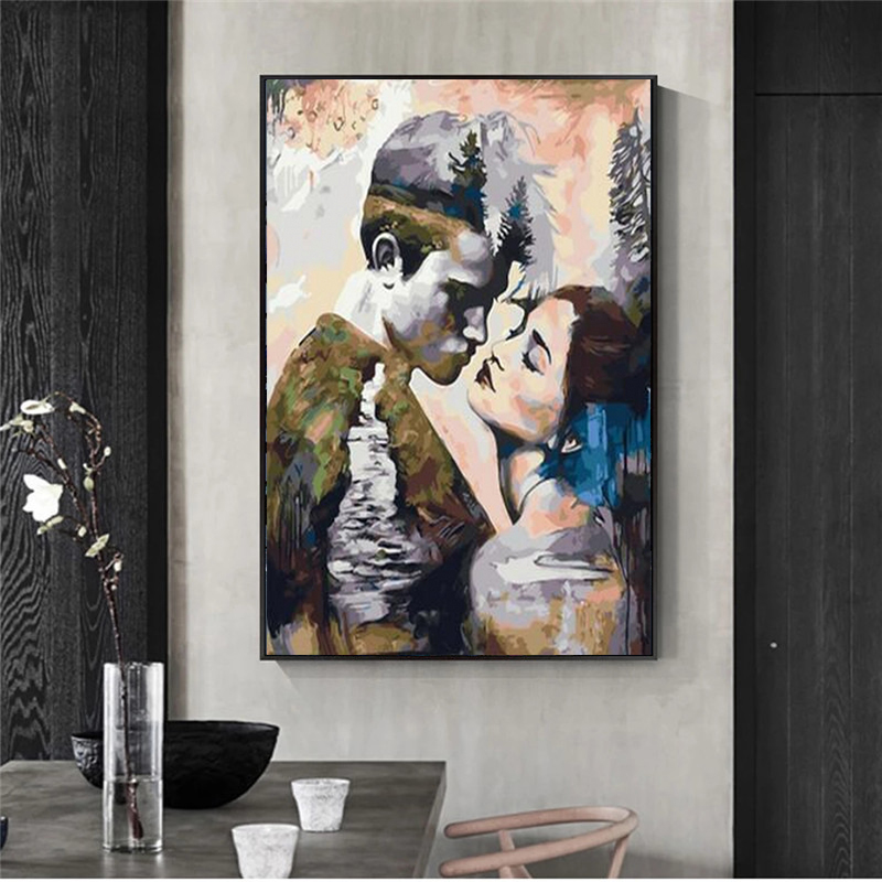 Nordic Abastract Woman Man Portrait Poster Quadro Canvas Painting Poster Print Cuadros Wall Art Picture for Living Room Unframed