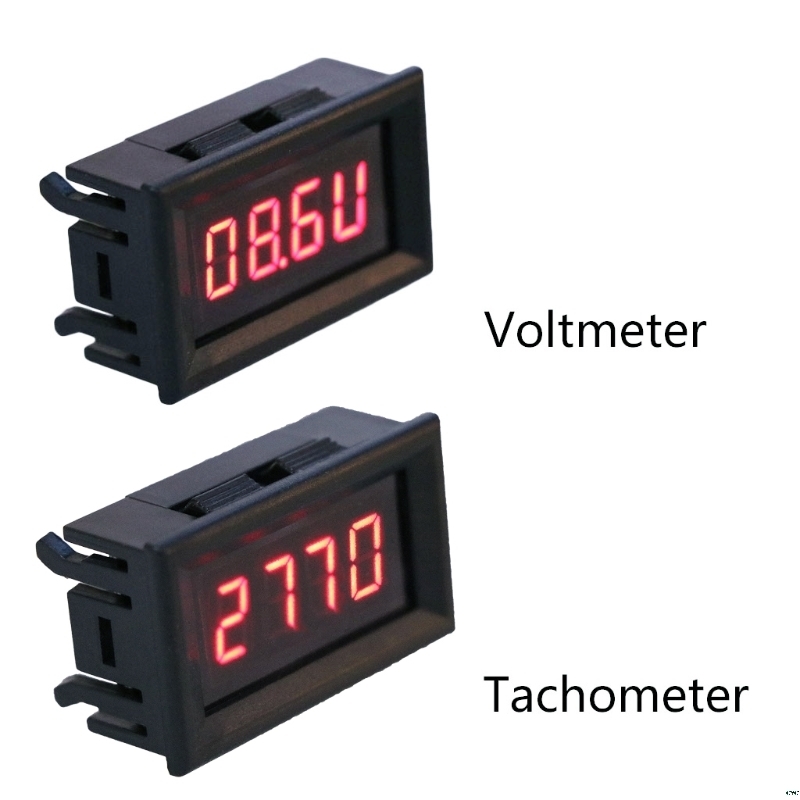 2 In 1 Led Driver Gauge Digital Rpm Voltometer For Car Engine Rotating Speed