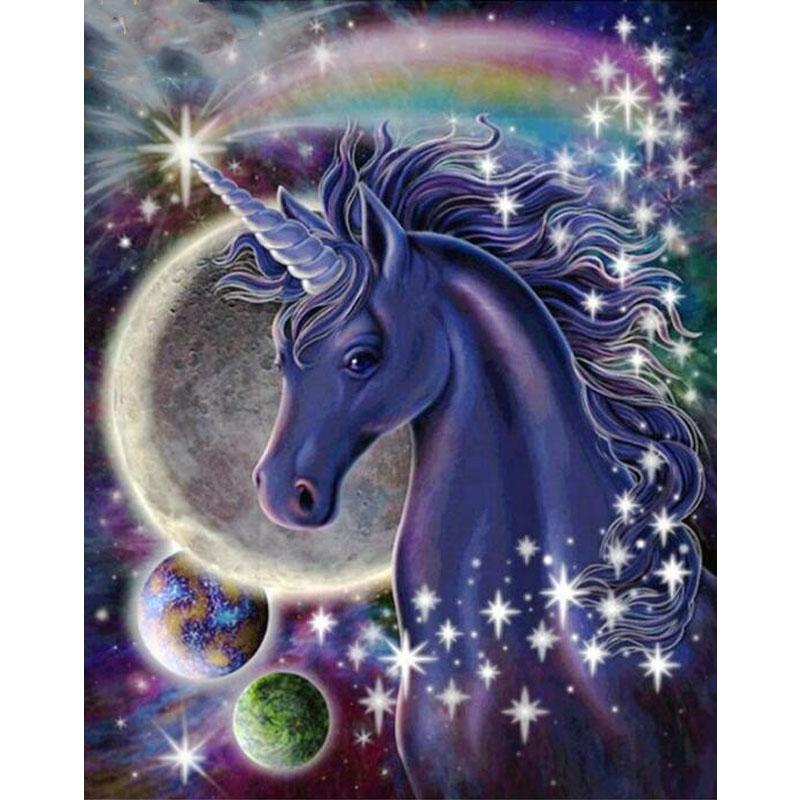 Diamond Painting Starry Sky Unicorns Dots 5D DIY By Number Myth Animal Planet Picture Of Mosaic Decoration