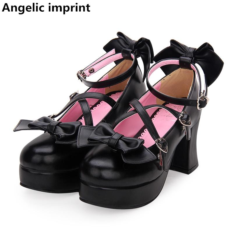 Angelic Imprint Woman Mori Girl Lolita Cosplay Shoes Lady High Heels Pumps Women Princess Dress Party 33-47 Bowtie, Black
Angelic Imprint Woman Mori Girl Lolita Cosplay Shoes Lady High Heels Pumps Women Princess Dress Party 33-47 Bowtie, Black