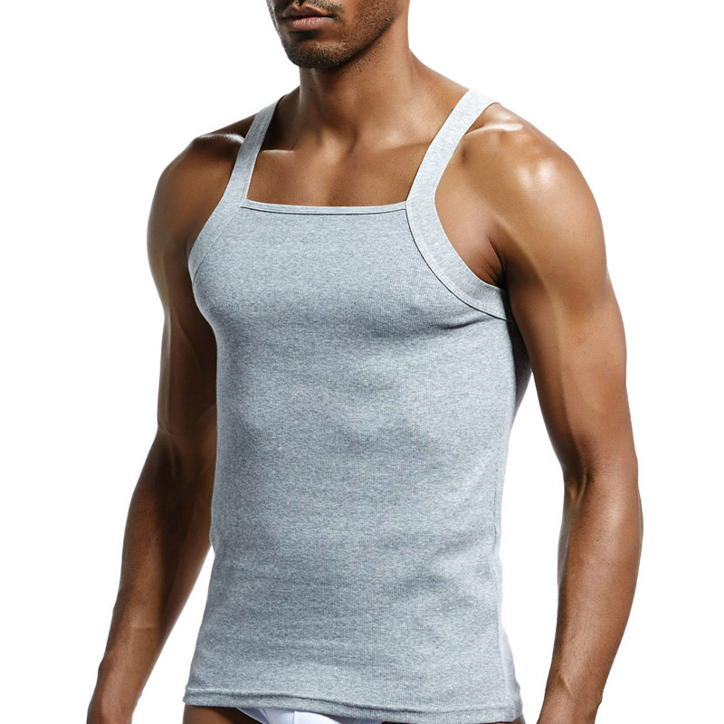 100% Cotton Mens undershirt Slim Fit Men Underwear Clothing Bodybuilding Undershirts Fitness Tops Tees Lifting Vest Underwears 210515