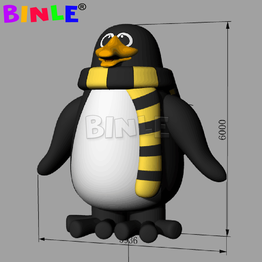 Customized 28ft Tall Giant Inflatable Chad The Penguin For Outdoor Christmas Decoration