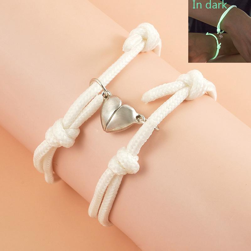 Charm Bracelets 2PCS Heart Shaped Magnet Attract Fluorescence Rope Chain Luminous Couple Bracelet Set Fashion Jewelry Gift, Golden;silver
Charm Bracelets 2PCS Heart Shaped Magnet Attract Fluorescence Rope Chain Luminous Couple Bracelet Set Fashion Jewelry Gift, Golden;silver