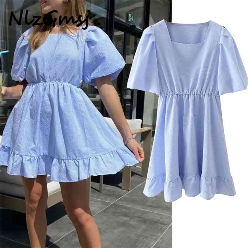 Dres Summer Plaid Mini Sexy Square Collar Woman Short Sleeve Spliced Ruffles Hem 05 210628, As picture
Dres Summer Plaid Mini Sexy Square Collar Woman Short Sleeve Spliced Ruffles Hem 05 210628, As picture