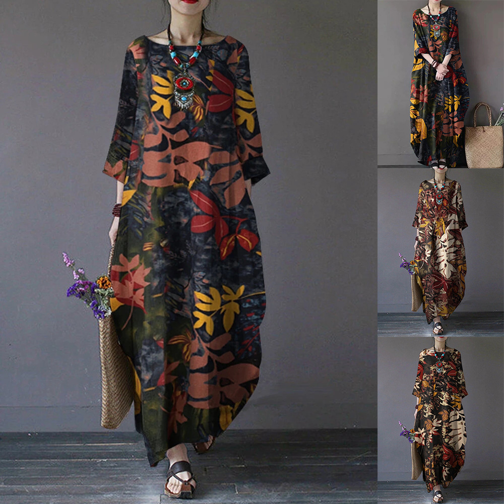 Spring French Women Casual Dress Moroccan Kaftan Long Sleeve Floral Print Maxi Vestido Eid muslim Abaya Sundress Robe Plus Size
Spring French Women Casual Dress Moroccan Kaftan Long Sleeve Floral Print Maxi Vestido Eid muslim Abaya Sundress Robe Plus Size