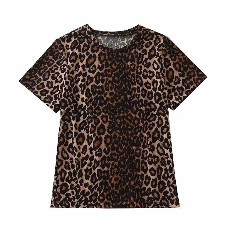 Basic Tshirt Women Leopard Print Tee Short Sleeve Knit Top Summer Casaul Street wear Shirts Ladies Tops XZ2484 210525, Khaki
Basic Tshirt Women Leopard Print Tee Short Sleeve Knit Top Summer Casaul Street wear Shirts Ladies Tops XZ2484 210525, Khaki