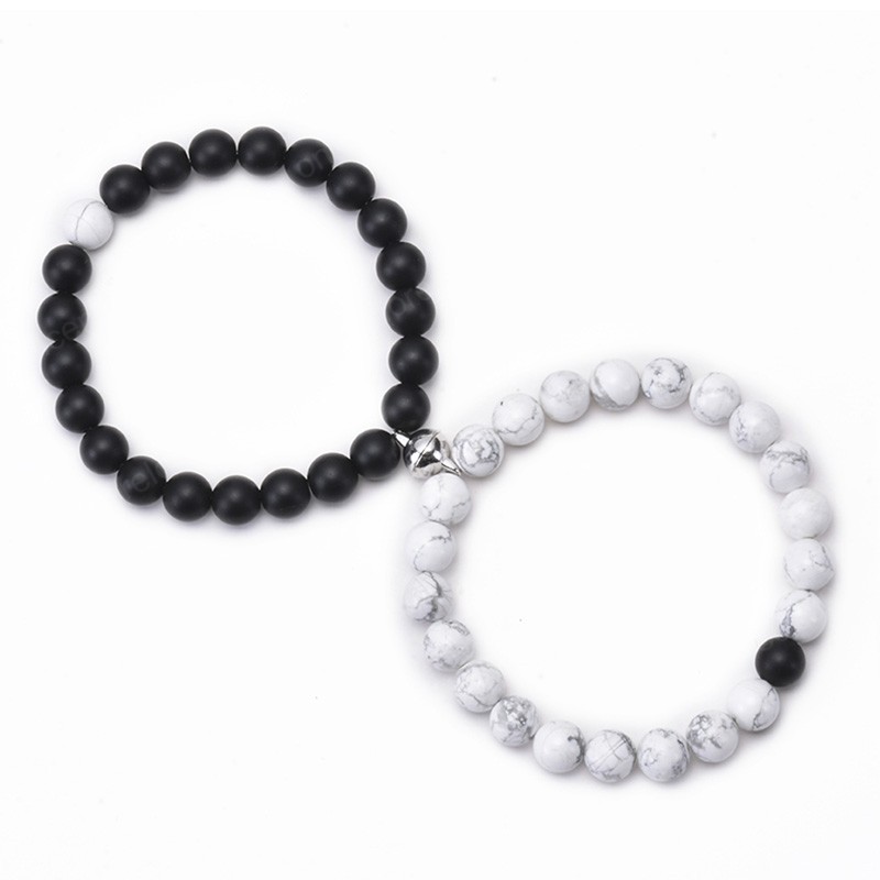 Black Matte Bead Bracelets White Holite Strands Bracelet For Lovers Distance Magnet Couple Bracelets Friendship Jewelry
Black Matte Bead Bracelets White Holite Strands Bracelet For Lovers Distance Magnet Couple Bracelets Friendship Jewelry