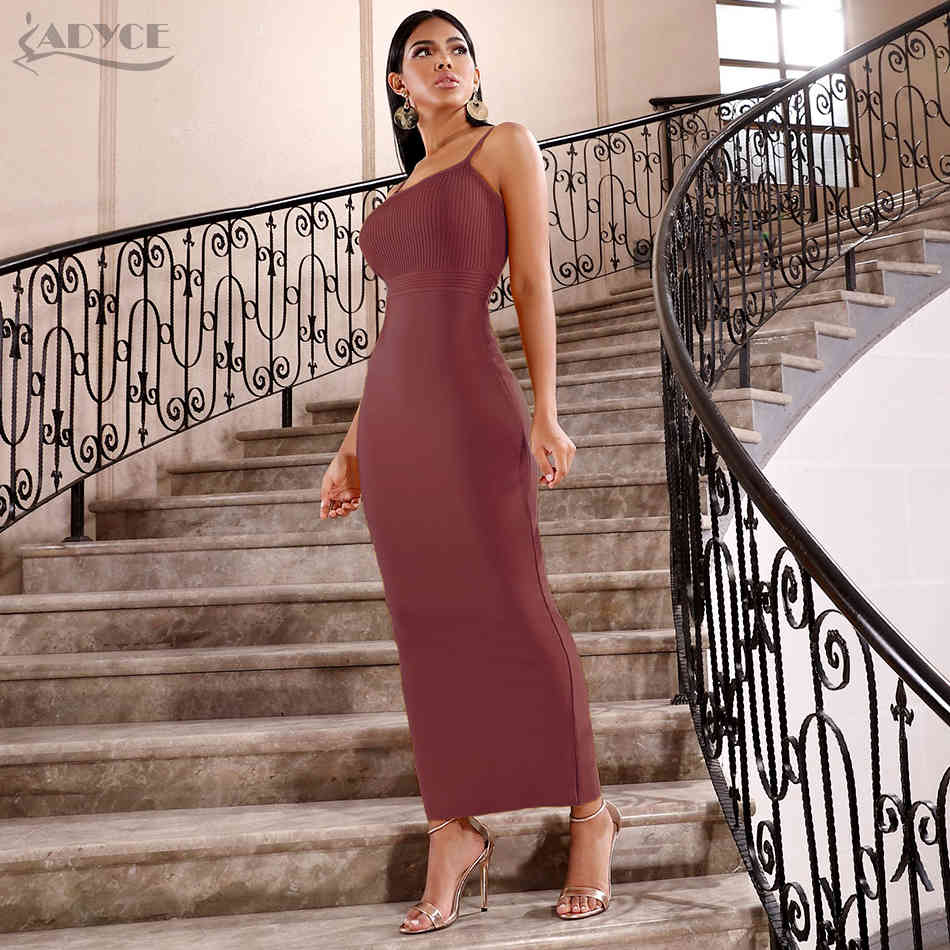 Bodycon Summer Bandage Dress Women Sexy Spaghetti Strap Sleeveless Maxi Club Celebrity Evening Party Dresses Vestidos 210423