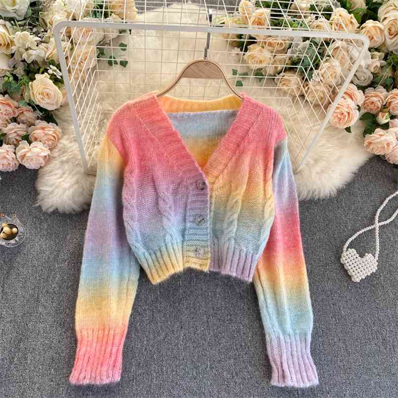 korean fashion women tie dye print sweater cardigan sweet ladies v neck long sleeve loose buttons short knit 210603, Picture color
korean fashion women tie dye print sweater cardigan sweet ladies v neck long sleeve loose buttons short knit 210603, Picture color
