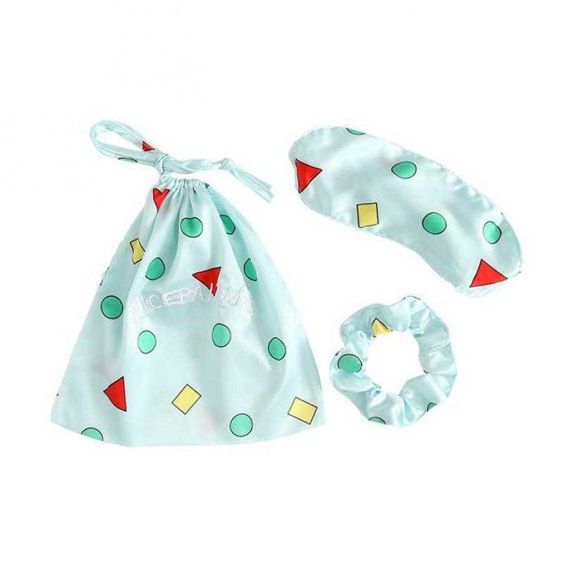 Novelty Geometric Women Pajamas Suit Intimate Lingerie Women Casual Sleepwear 7PCS Sleep Set Satin Nightwear Home Clothing Q0706