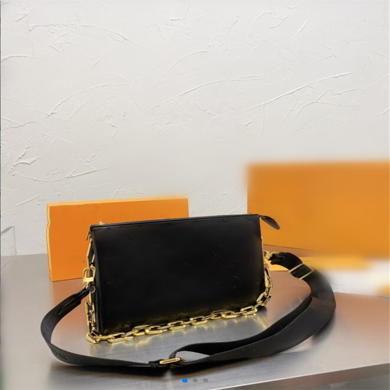 Women Luxurys Designers Bags Vintage Top Quality Handbag Detachable Shoulder Strap L Imprint Old fiower Bag Genuine Leather Messenger