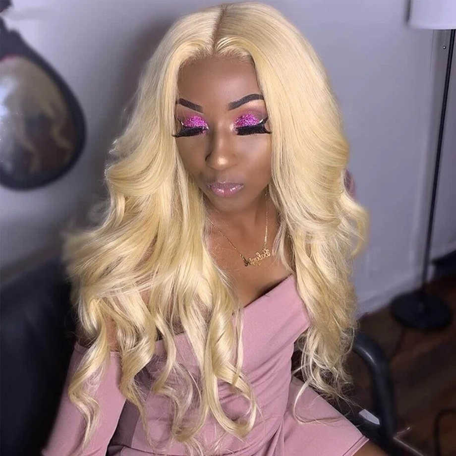 613 Lace Frontal Wig Human Hair Straight Lace Front Wigs Body Wave Blonde Wig 30 inch T Part Transparent Glueless Wig For Women S0826