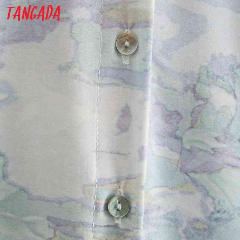 Women Vintage Flowers Print Long Sleeve Chic Female Casual Loose Shirt XN308 210416