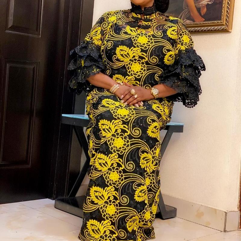 Classical style African lady big compress water-soluble lace loose long skirt suit bust 140 cm national costume
Classical style African lady big compress water-soluble lace loose long skirt suit bust 140 cm national costume