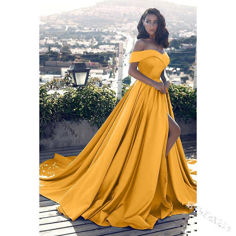 Women Dress Slash Neck Split Off Shoulder Dresses 5xl Plus Size Vintage Sexy Long Prom Party 210524
