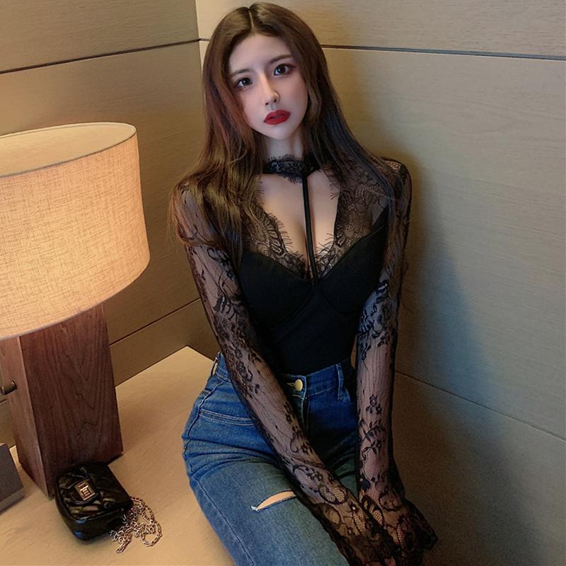 Women's Blouses & Shirts Slim Sexy Hollow Out Black Lace Blouse Women Blusas Mujer Autumn Patchwork Crop Tops Long Sleeve White Elegant Retr
Women's Blouses & Shirts Slim Sexy Hollow Out Black Lace Blouse Women Blusas Mujer Autumn Patchwork Crop Tops Long Sleeve White Elegant Retr