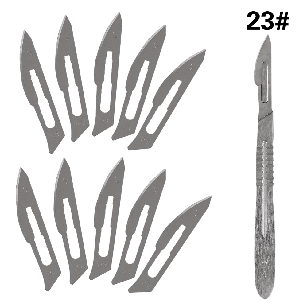 10 pc 20#--23# Carbon Steel Surgical Scalpel Blades + 1pc 4# Handle Scalpel DIY Cutting Tool PCB Repair Animal Surgical Knife
10 pc 20#--23# Carbon Steel Surgical Scalpel Blades + 1pc 4# Handle Scalpel DIY Cutting Tool PCB Repair Animal Surgical Knife
