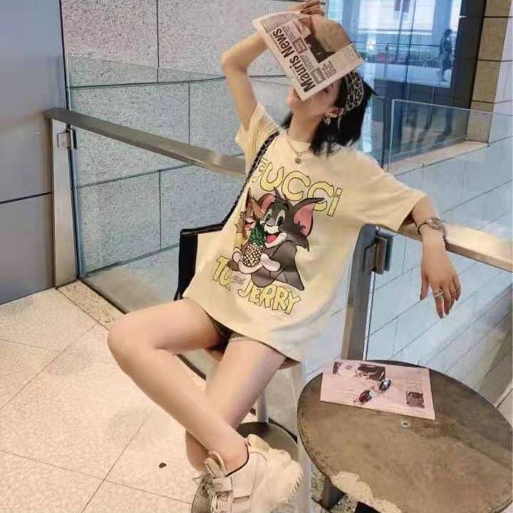 summer Spring new domestic cat mouse printed round neck cotton t-shirt men women fashion brand and versatile c, White
summer Spring new domestic cat mouse printed round neck cotton t-shirt men women fashion brand and versatile c, White