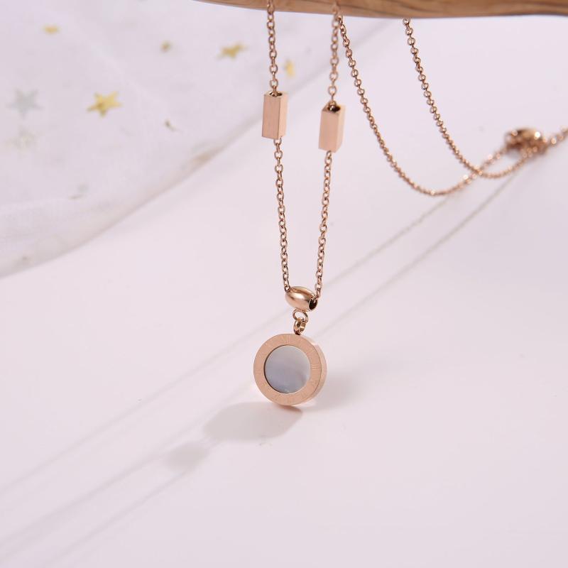Chains Simple Double-sided Roman Pendant Neck Chain Rose Gold Titanium Steel Women's Jewelry, Silver
Chains Simple Double-sided Roman Pendant Neck Chain Rose Gold Titanium Steel Women's Jewelry, Silver