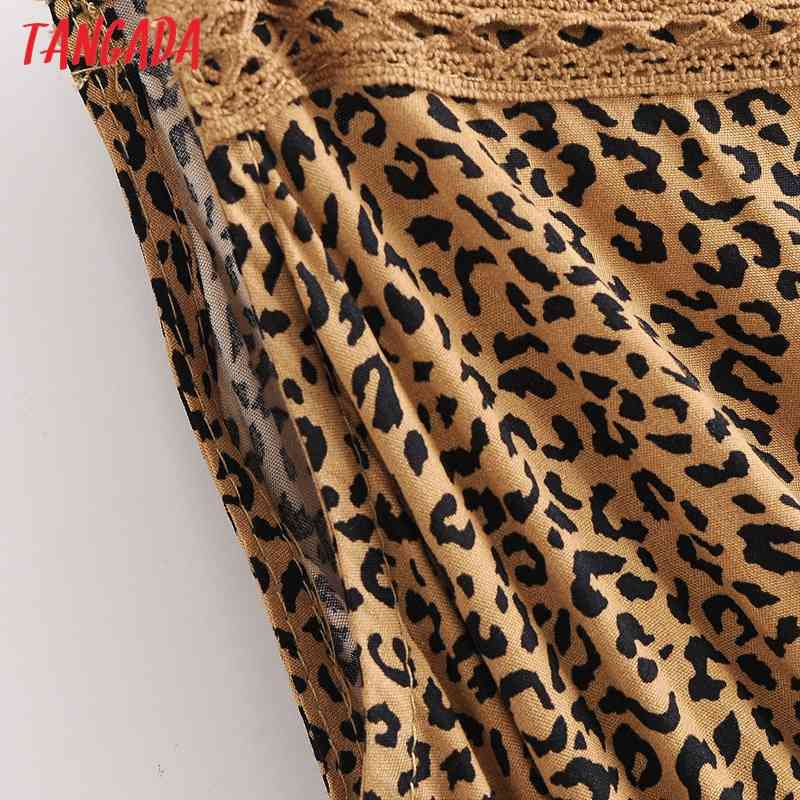 Summer Women Leopard Print Long V Neck Waist Adjust Ladies Maxi Dress Vestidos 3W140 210416