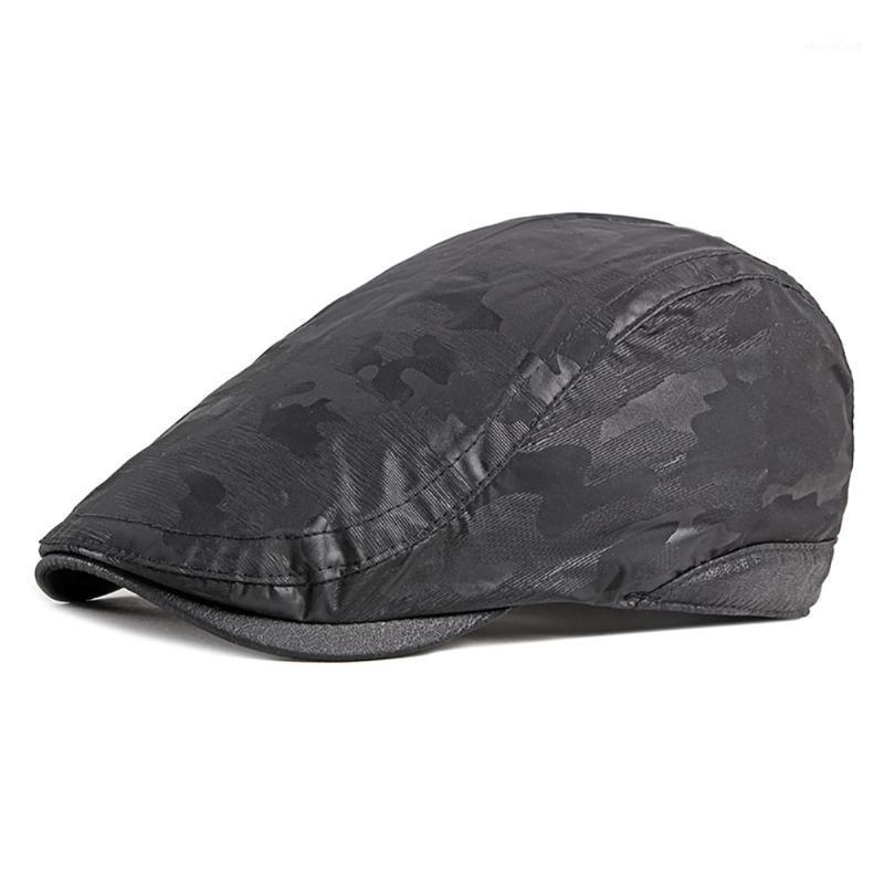 Men's Casual Camouflage Design Hat Berets Caps For Spring Summer Autumn, Black 
Men's Casual Camouflage Design Hat Berets Caps For Spring Summer Autumn, Black