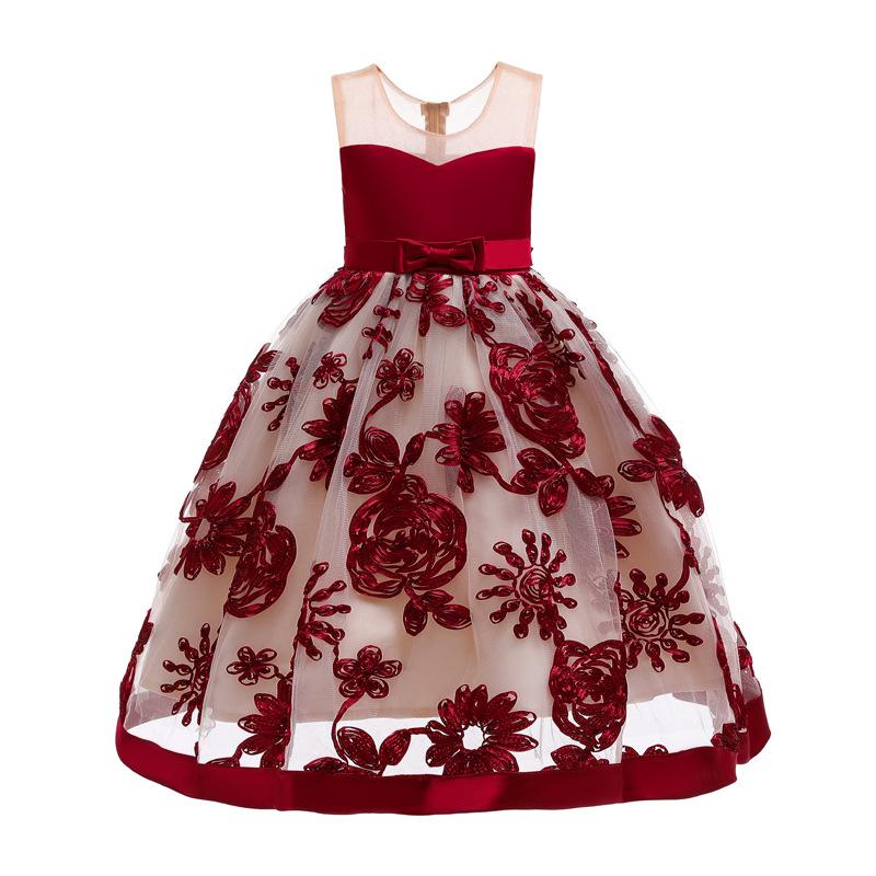 Girl's Dresses WineRed Sleeveless High-end Wedding 3D Flowered Bow Vintage Girls Dress Princess Bride Gowns Luxury Sparkle Kids, Red;yellow
Girl's Dresses WineRed Sleeveless High-end Wedding 3D Flowered Bow Vintage Girls Dress Princess Bride Gowns Luxury Sparkle Kids, Red;yellow
