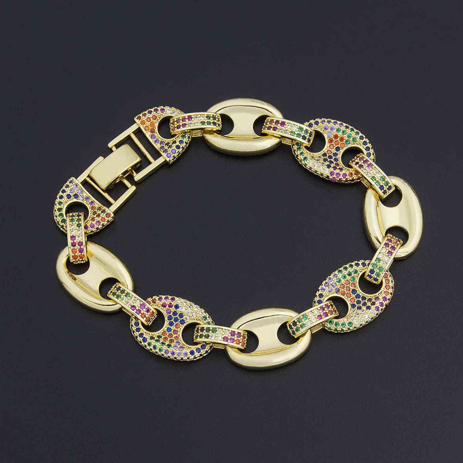 New Design Chain Bracelets & Bangles Gold Color Micro Pave Cz Rainbow Wristband Jewelry for Women Girls Party Wedding Gift
New Design Chain Bracelets & Bangles Gold Color Micro Pave Cz Rainbow Wristband Jewelry for Women Girls Party Wedding Gift