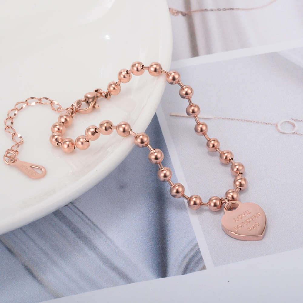 ,bracelet C35 simple fashion gold girl love titanium steel peach heart round bead bracelet rose jewelry, Golden;silver
,bracelet C35 simple fashion gold girl love titanium steel peach heart round bead bracelet rose jewelry, Golden;silver