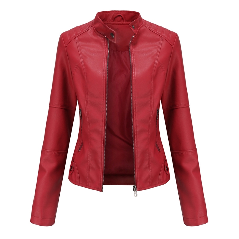 Leather Jacket Women Autumn Spring Women' Moto Biker Zipper Jacket Red Black Apricot Coffee Coat Ladies Outerwear Brown 211110
Leather Jacket Women Autumn Spring Women' Moto Biker Zipper Jacket Red Black Apricot Coffee Coat Ladies Outerwear Brown 211110