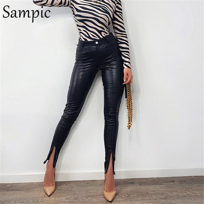 Sampic Autumn 2021 Sexy Ladies Trousers Office Streetwear High Waisted Woman Skinny Front Slit Pants Black PU Leather Long Women's & Capris, Black;white
Sampic Autumn 2021 Sexy Ladies Trousers Office Streetwear High Waisted Woman Skinny Front Slit Pants Black PU Leather Long Women's & Capris, Black;white