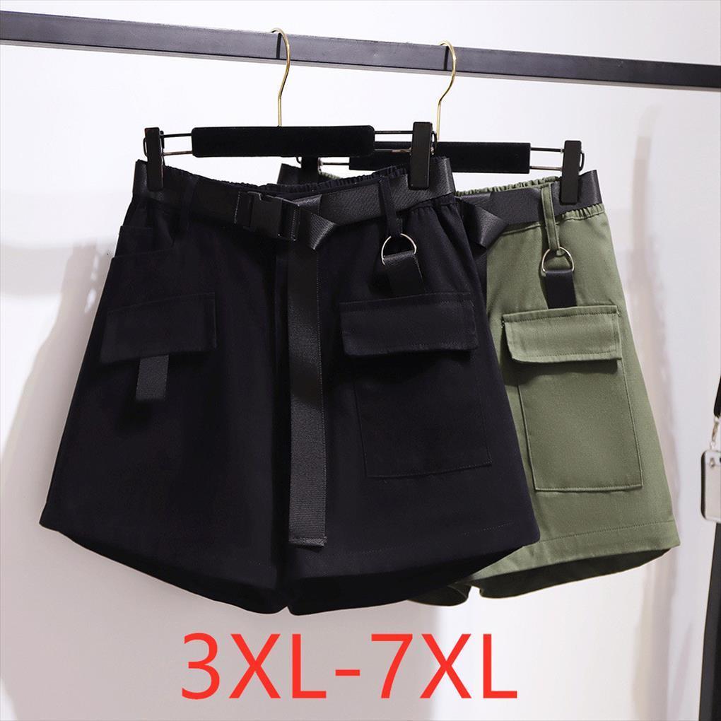 summer plus size large loose womens shorts casual wide leg cotton black pocket belt 3xl 4xl 5xl 6xl 7xl, White;black 
summer plus size large loose womens shorts casual wide leg cotton black pocket belt 3xl 4xl 5xl 6xl 7xl, White;black
