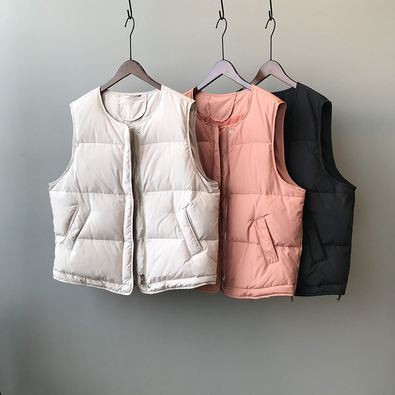 COZOK Winter Down Jacket Waistcoat for Women Without Collar and Loose Korean Vest Coat 3091 210521
