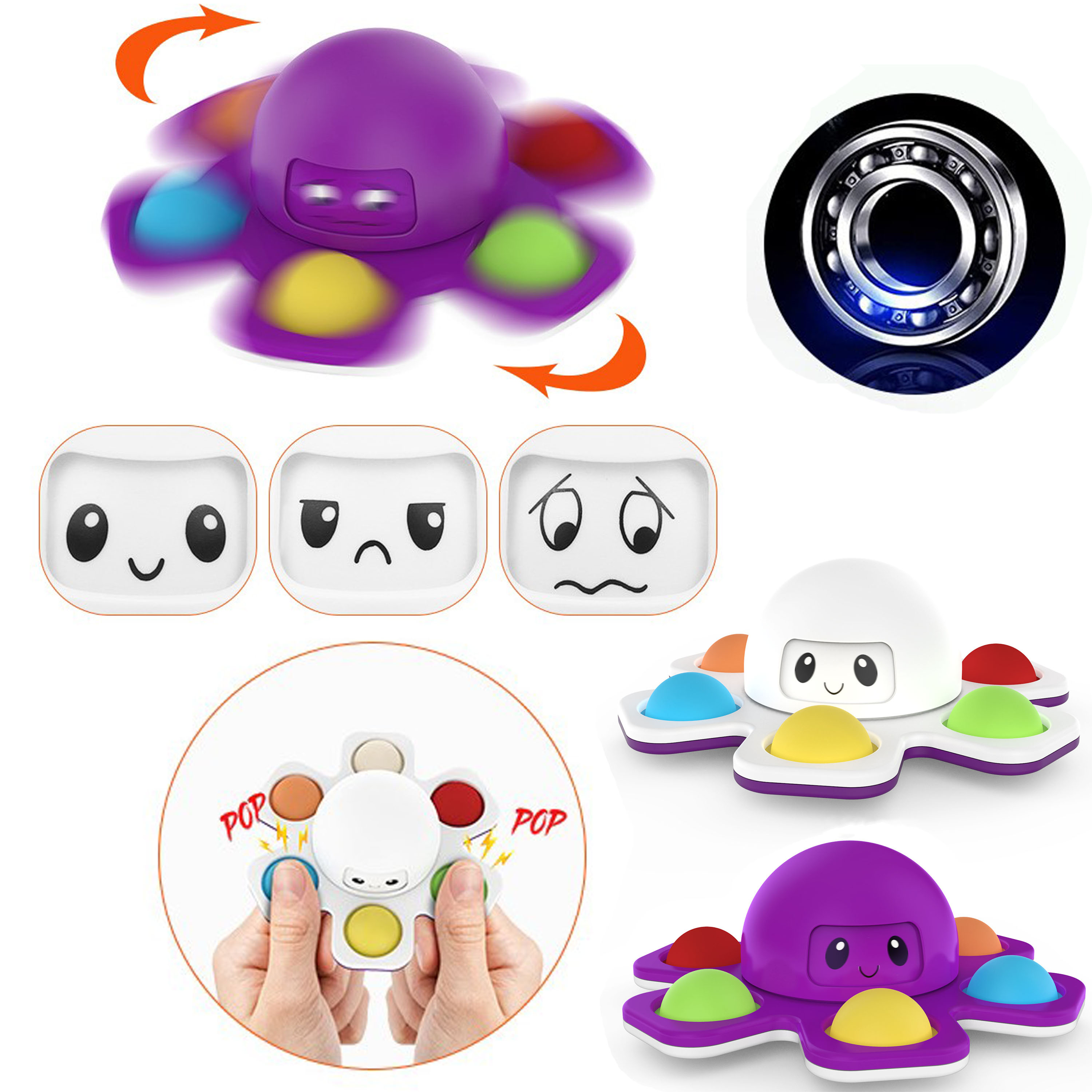 Push Bubble Fidget Toy Decompression Toys Flower Board Sensory Fidgets Face changing Octopus Sunflower Shape
Push Bubble Fidget Toy Decompression Toys Flower Board Sensory Fidgets Face changing Octopus Sunflower Shape